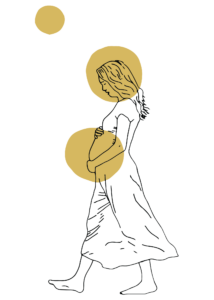 Artwork showing a pregnant Mary cradling her belly