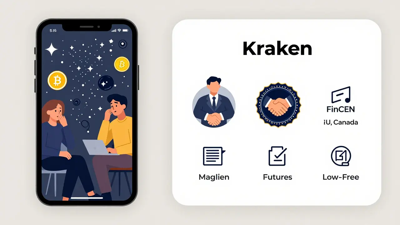 Kraken's secure, regulated trading platform compared to flashy competitors